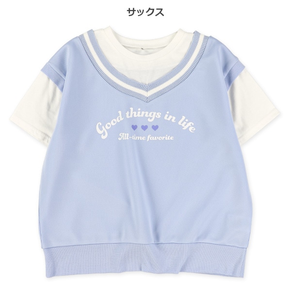 ロゴベストレイヤード風半袖Tシャツ