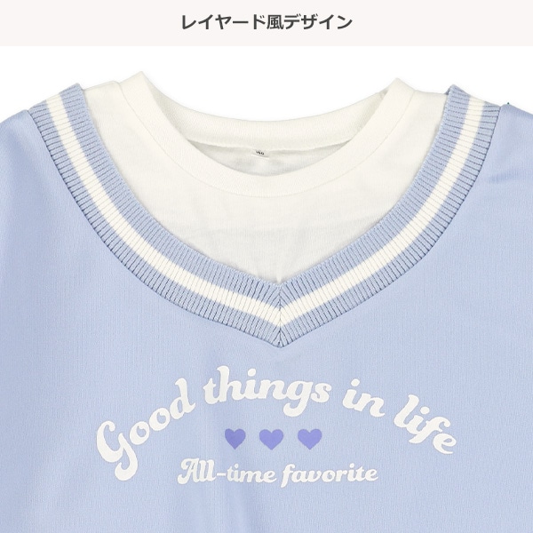 ロゴベストレイヤード風半袖Tシャツ