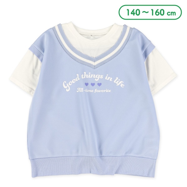 ロゴベストレイヤード風半袖Tシャツ