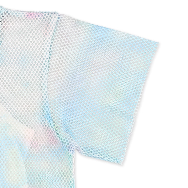 メッシュ肩ファスナーレイヤード風半袖Ｔシャツ