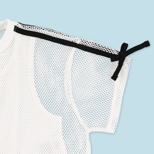 メッシュ袖リボンレイヤード風半袖Ｔシャツ