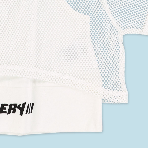 メッシュ袖リボンレイヤード風半袖Ｔシャツ