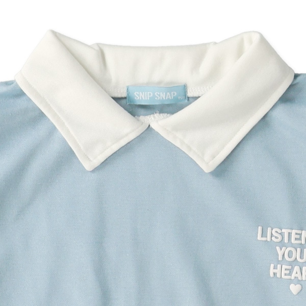 ポンチ襟発泡プリント長袖Ｔシャツ