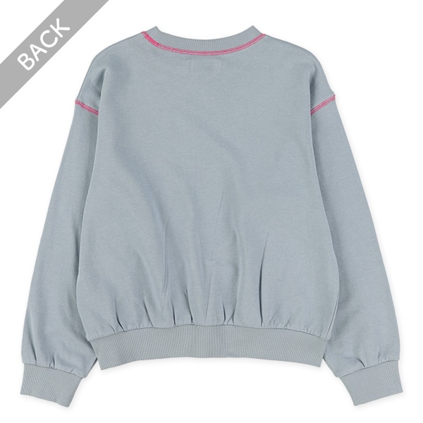 ミニ裏毛配色ハート薄手トレーナー