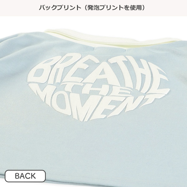 襟付き発泡プリント長袖Tシャツ