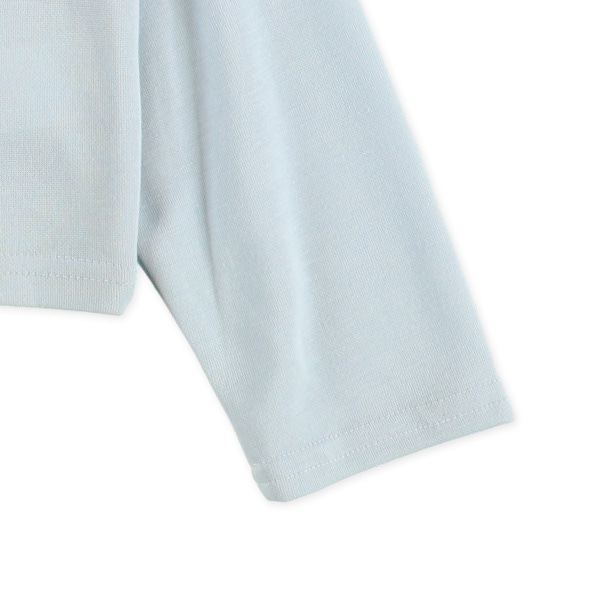 襟付き発泡プリント長袖Tシャツ