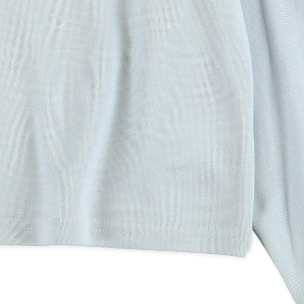 襟付き発泡プリント長袖Tシャツ