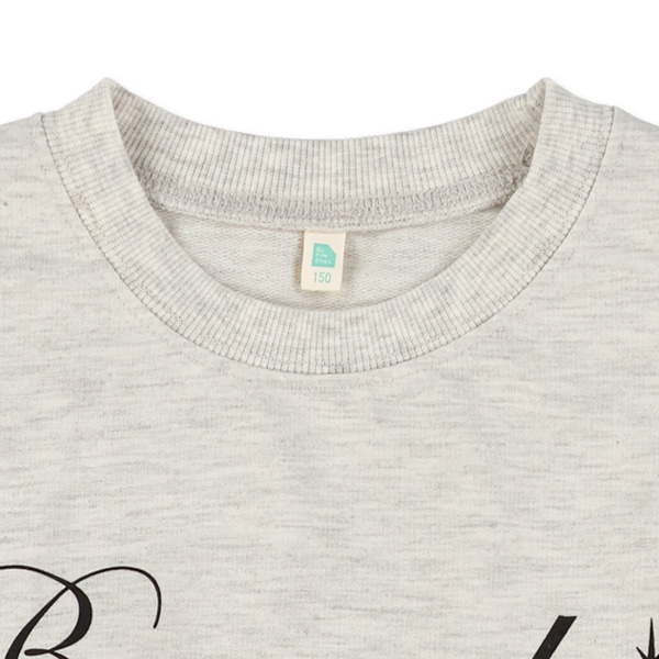 ミニ裏毛袖ハートレース薄手トレーナー