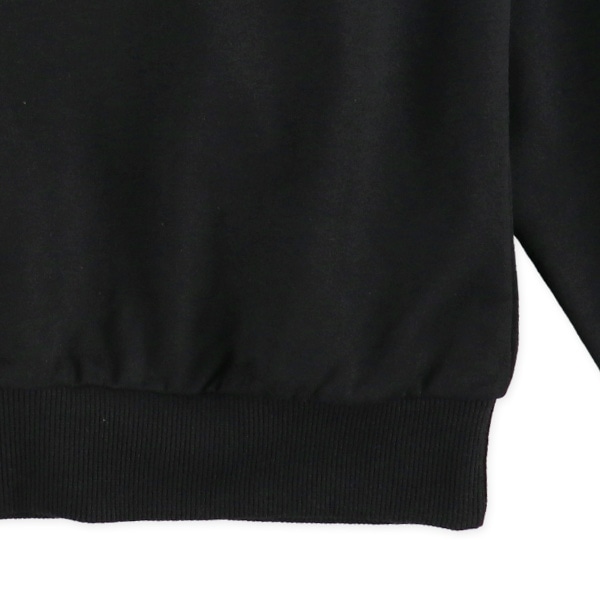 裏毛オーロラ箔袖ロゴ薄手トレーナー