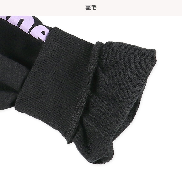 裏毛オーロラ箔袖ロゴ薄手トレーナー