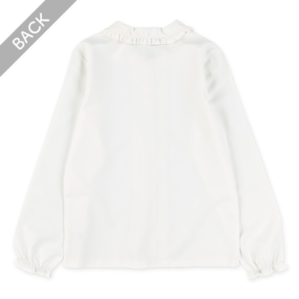 ブロード襟フリル長袖ブラウス