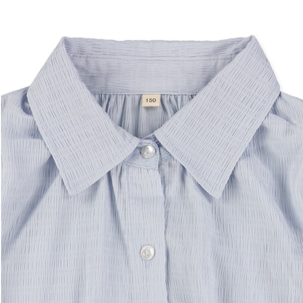 襟付き前開き長袖ブラウス