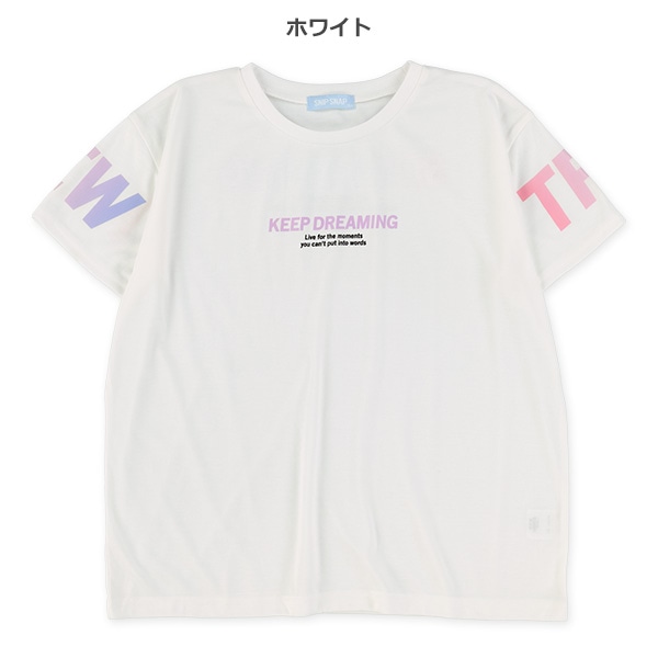 バックプリント付きタイダイ風ロゴ半袖Tシャツ