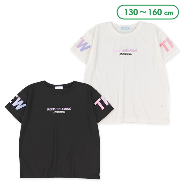 バックプリント付きタイダイ風ロゴ半袖Tシャツ
