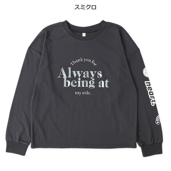 オーロラ箔プリント長袖Tシャツ