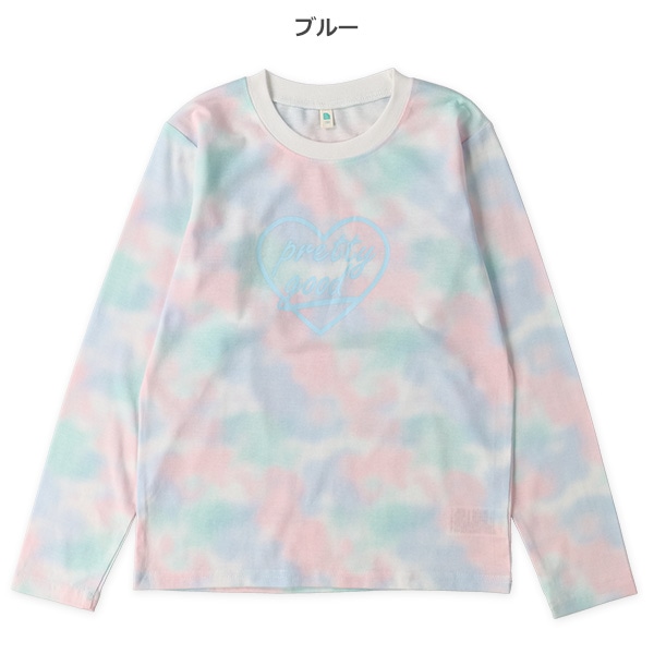 タイダイ風ハートロゴ長袖Tシャツ