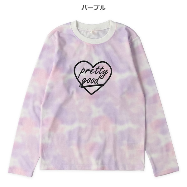 タイダイ風ハートロゴ長袖Tシャツ