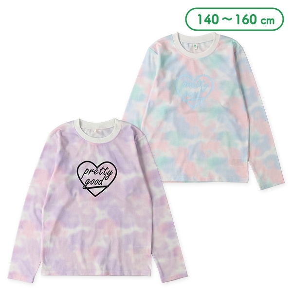 タイダイ風ハートロゴ長袖Tシャツ