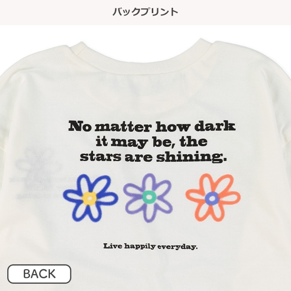 花ロゴ袖ワッペン長袖Tシャツ