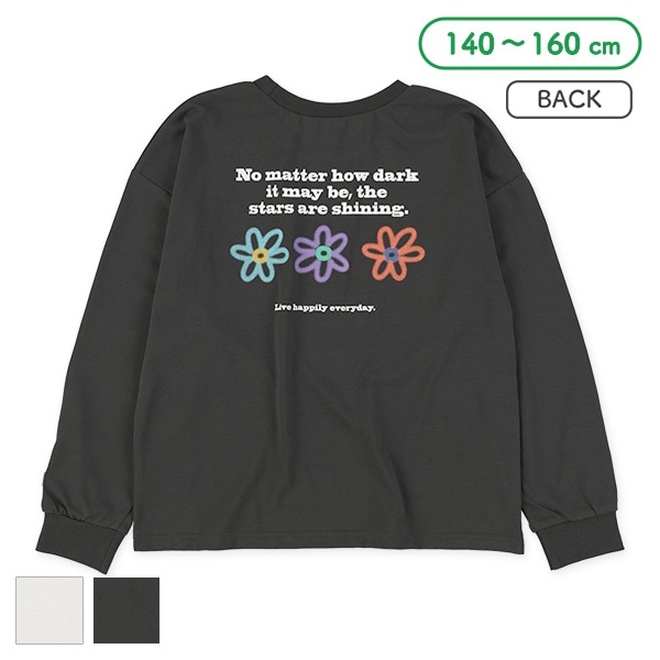 花ロゴ袖ワッペン長袖Tシャツ