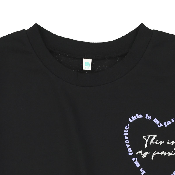 前後ハートプリント長袖Tシャツ