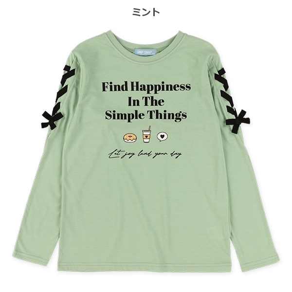 袖リボンロゴ長袖Tシャツ