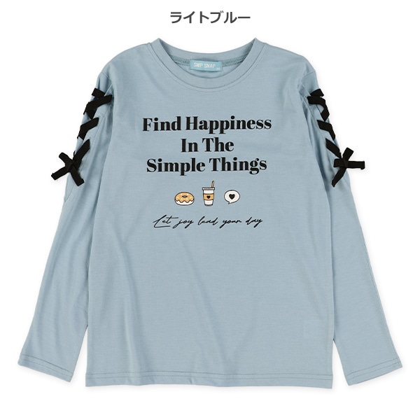 袖リボンロゴ長袖Tシャツ