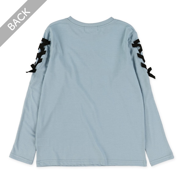 袖リボンロゴ長袖Tシャツ