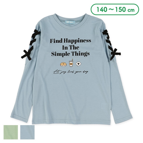 袖リボンロゴ長袖Tシャツ