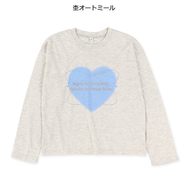 箔・ラメロゴプリント長袖Tシャツ