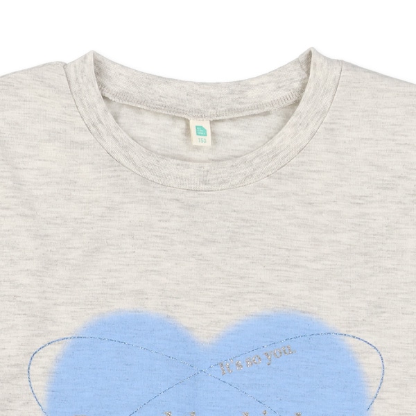 箔・ラメロゴプリント長袖Tシャツ