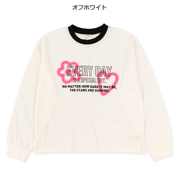 ハートモチーフ長袖Tシャツ