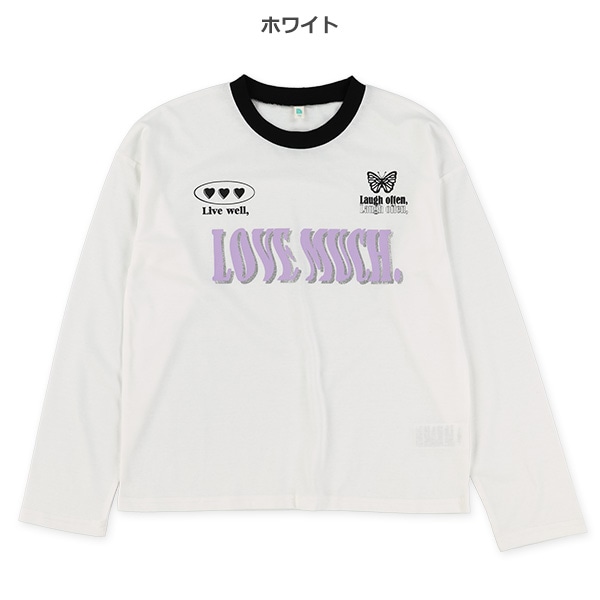 胸ロゴラメプリント長袖Tシャツ