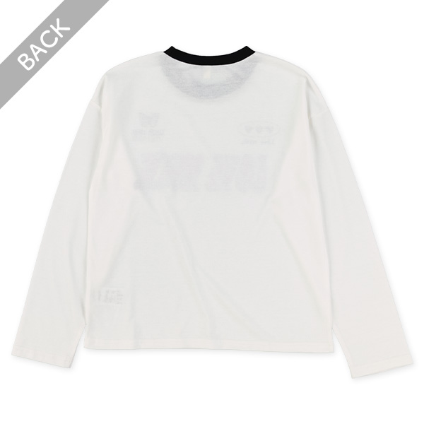 胸ロゴラメプリント長袖Tシャツ