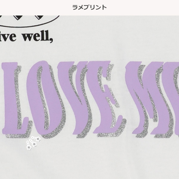 胸ロゴラメプリント長袖Tシャツ