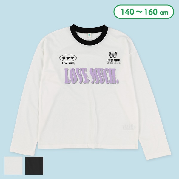 胸ロゴラメプリント長袖Tシャツ