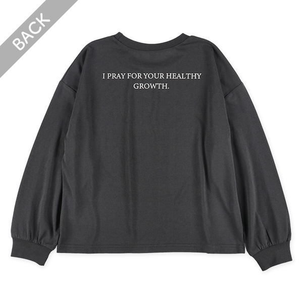 ロゴ花柄長袖Tシャツ