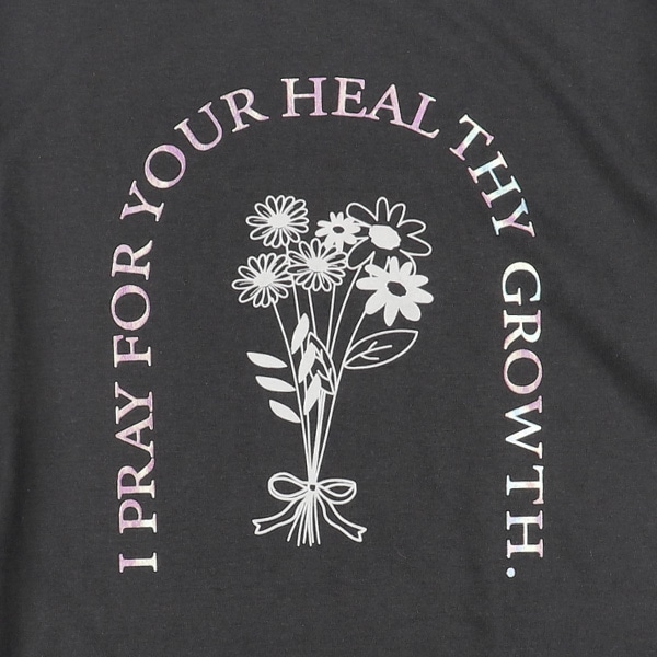 ロゴ花柄長袖Tシャツ