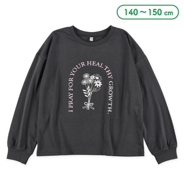 ロゴ花柄長袖Tシャツ