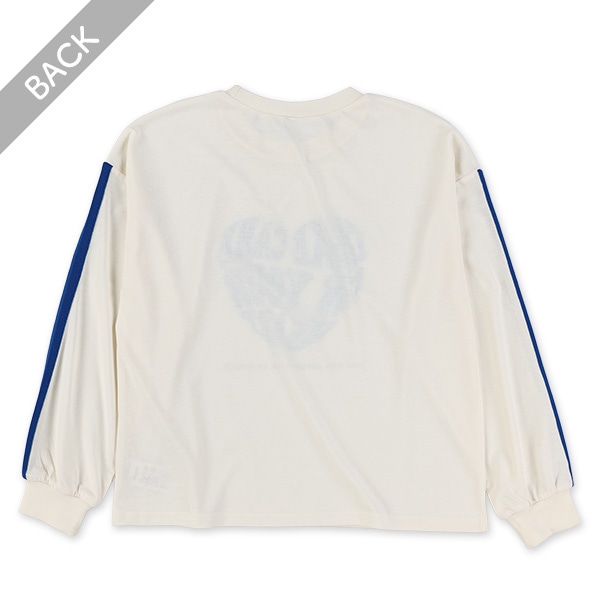 袖ラインハートロゴプリント長袖Tシャツ