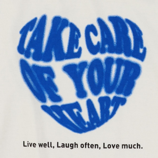 袖ラインハートロゴプリント長袖Tシャツ
