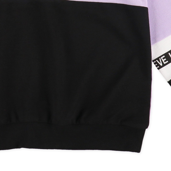 ミニ裏毛袖切り替えテープ長袖Tシャツ