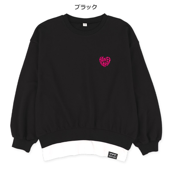 ミニ裏毛刺繍レイヤード風長袖Tシャツ | 西松屋オンラインストア