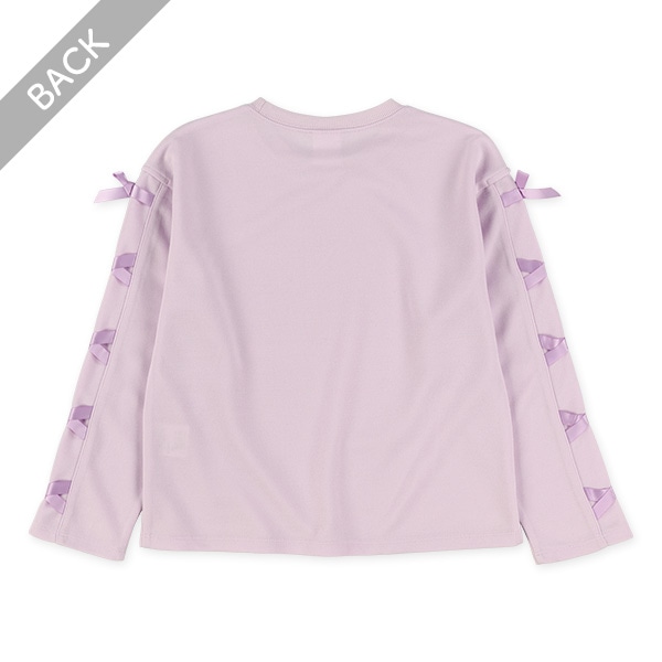 ポンチ転写レースアップ長袖Tシャツ