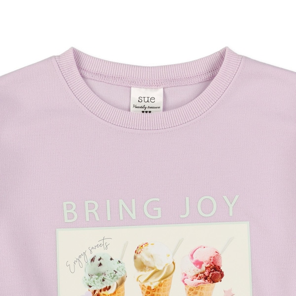ポンチ転写レースアップ長袖Tシャツ