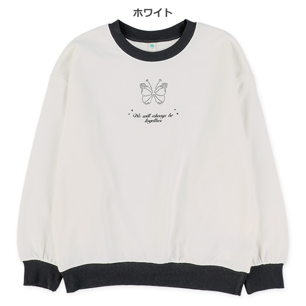 裏毛リブ配色蝶ロゴトレーナー | 西松屋オンラインストア