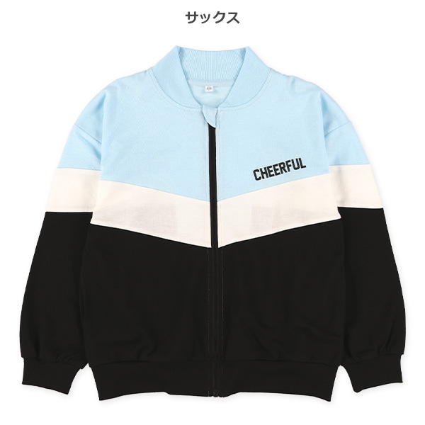 ミニ裏毛配色切り替えジャケット