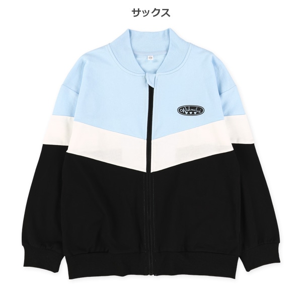ミニ裏毛胸ロゴハート切り替えジャケット
