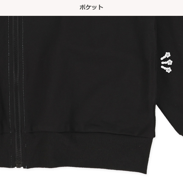 ミニ裏毛胸ロゴハート切り替えジャケット