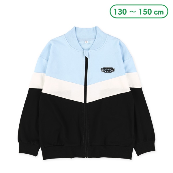 ミニ裏毛胸ロゴハート切り替えジャケット